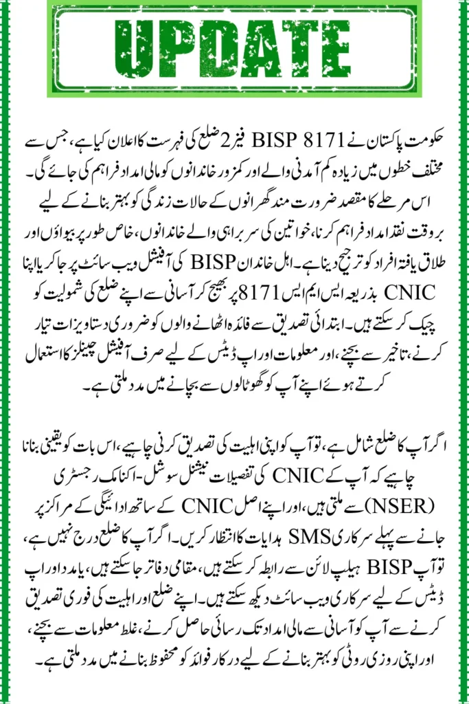 BISP 8171 Phase 2 District List Announced – Find Your Area Now
