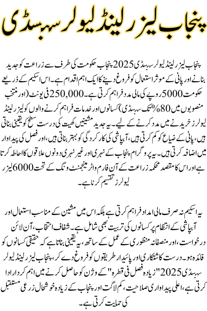 Punjab Laser Land Leveler Subsidy 2025, Apply Online, Eligibility & Scheme Details