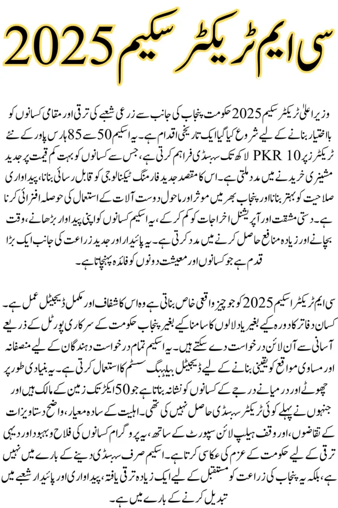 CM Tractor Scheme 2025: Apply Online, Check Eligibility & Get Subsidy Up to 50%