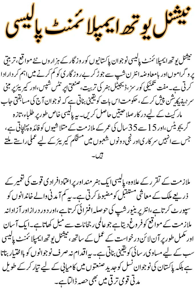 National Youth Employment Policy: Fresh Job Opportunities for Young People know How to Apply