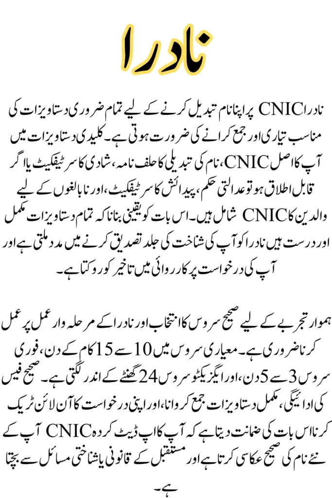 NADRA Identity Card Name Change Process, Complete Requirements & Step-by-Step Guide
